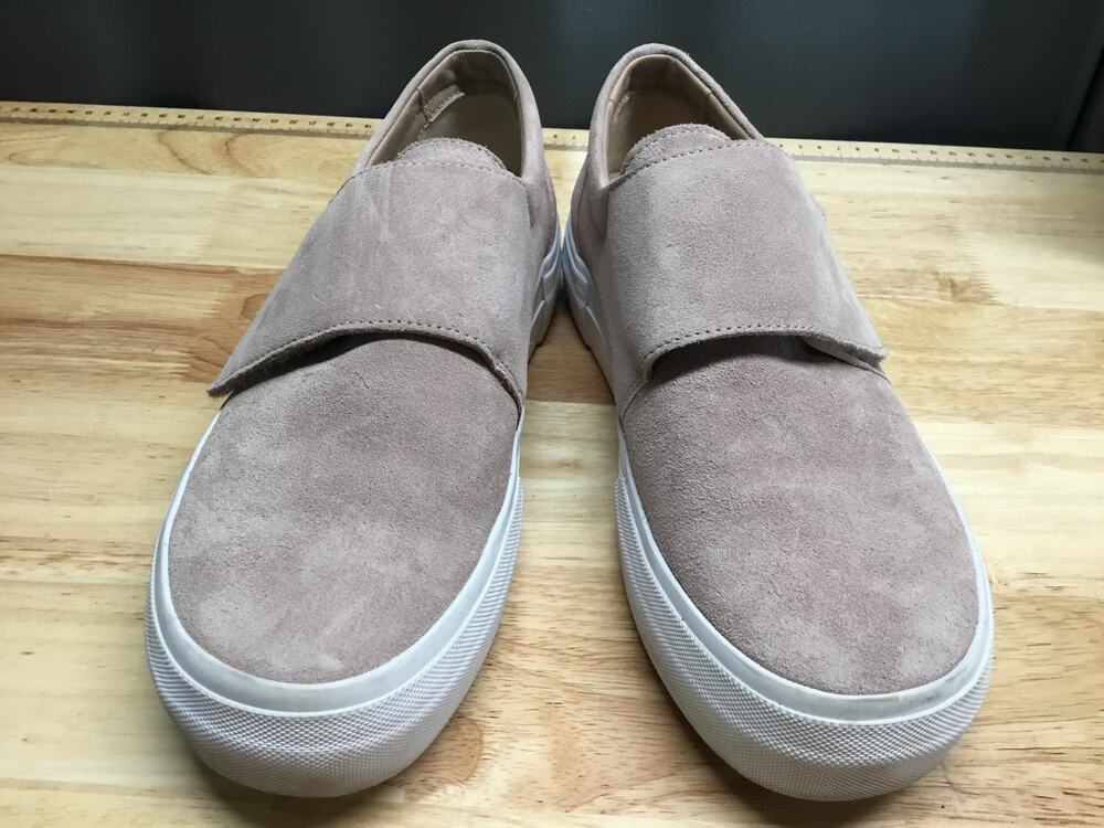 Vince Cage Platform Sneaker Women's 8 Gray Suede Hook & Loop Low Top Round Toe